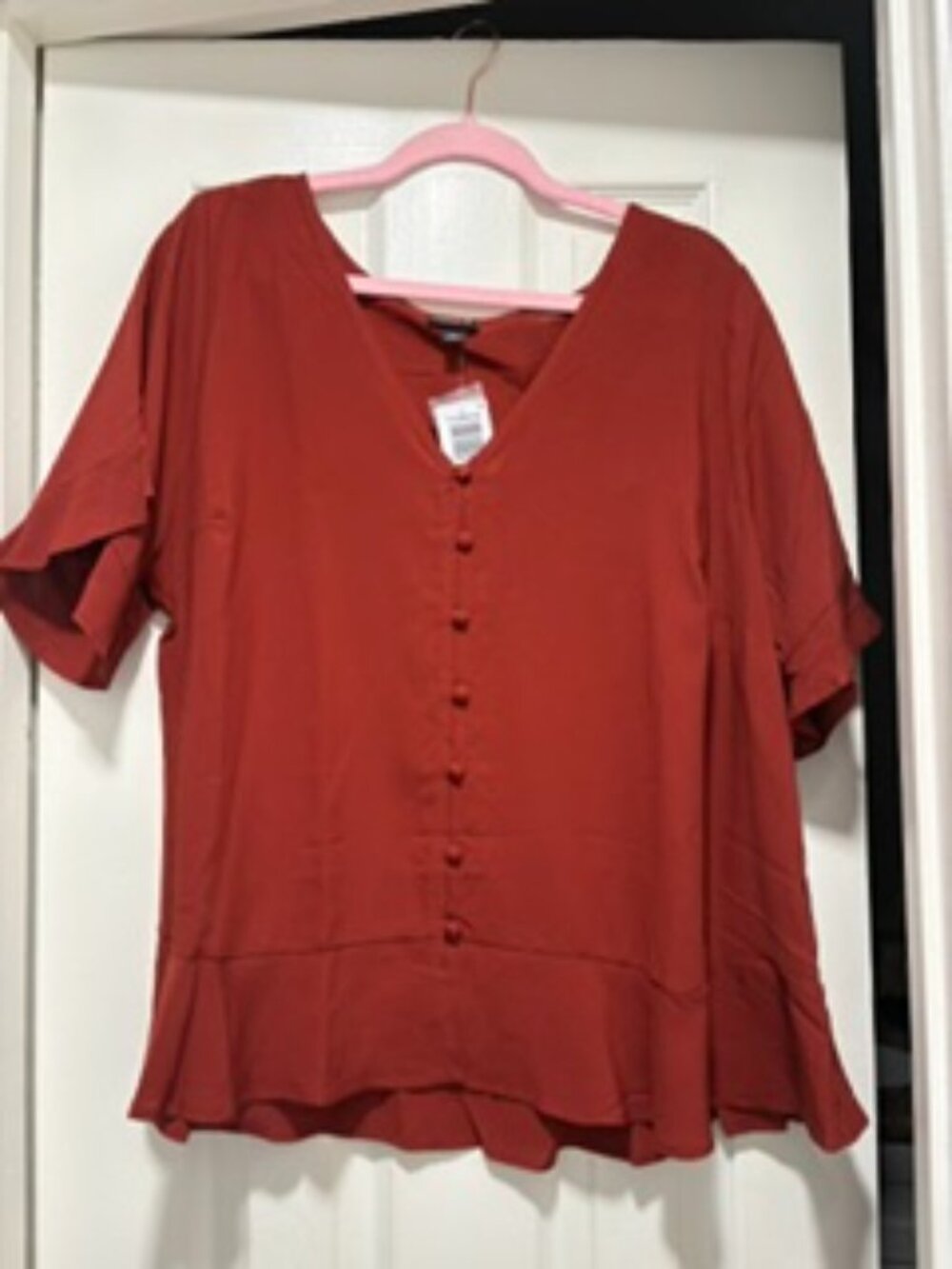 Challis V-Neck Ruffle Top